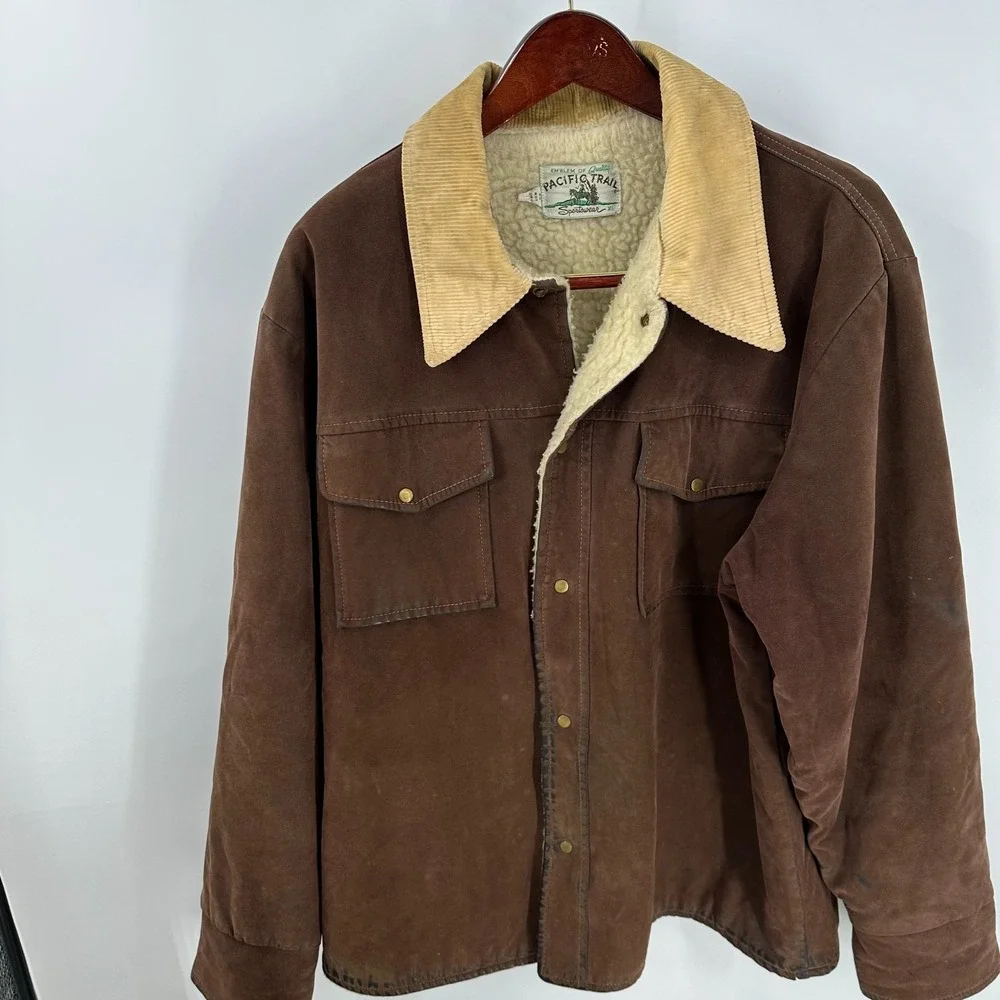 Pacific Trail Sportswear Outdoor Classic Sherpa-Lined Ranch Jacket Brown Size XL
